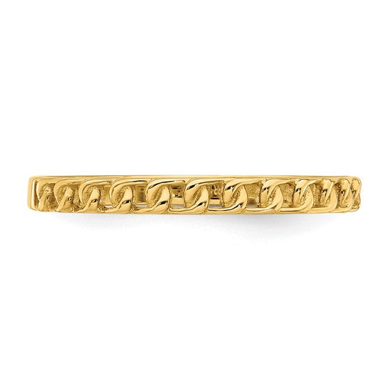 Anillo de Diseño de Eslabones en Oro Amarillo de 14k