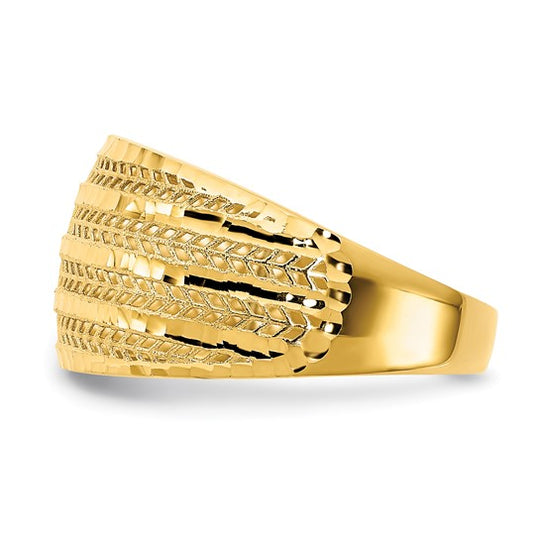 Anillo Elegante Pulido de 14K