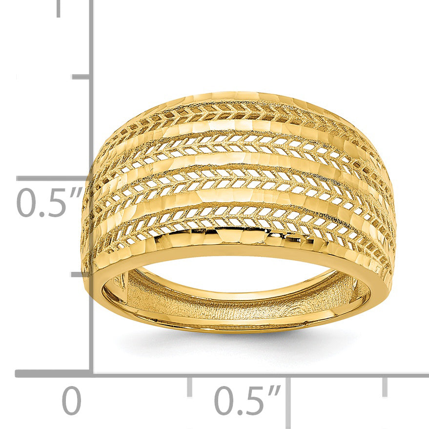 Anillo Elegante Pulido de 14K