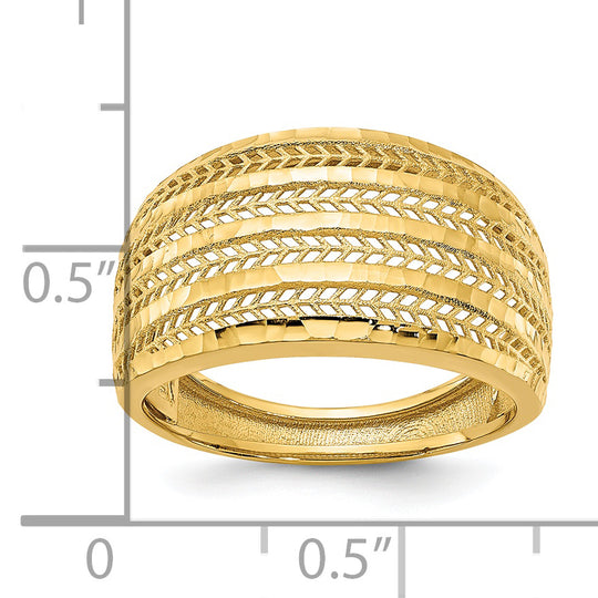 Anillo Elegante Pulido de 14K