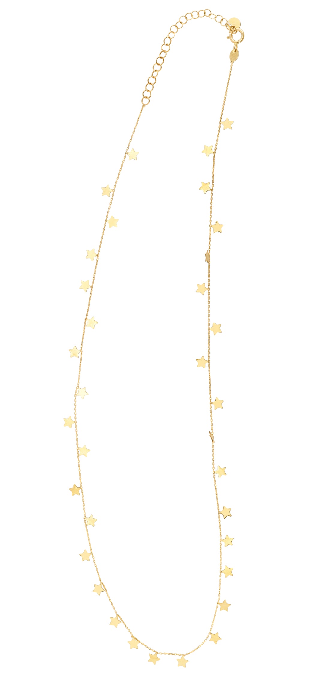 Collar de estrellas colgantes de oro de 14 quilates