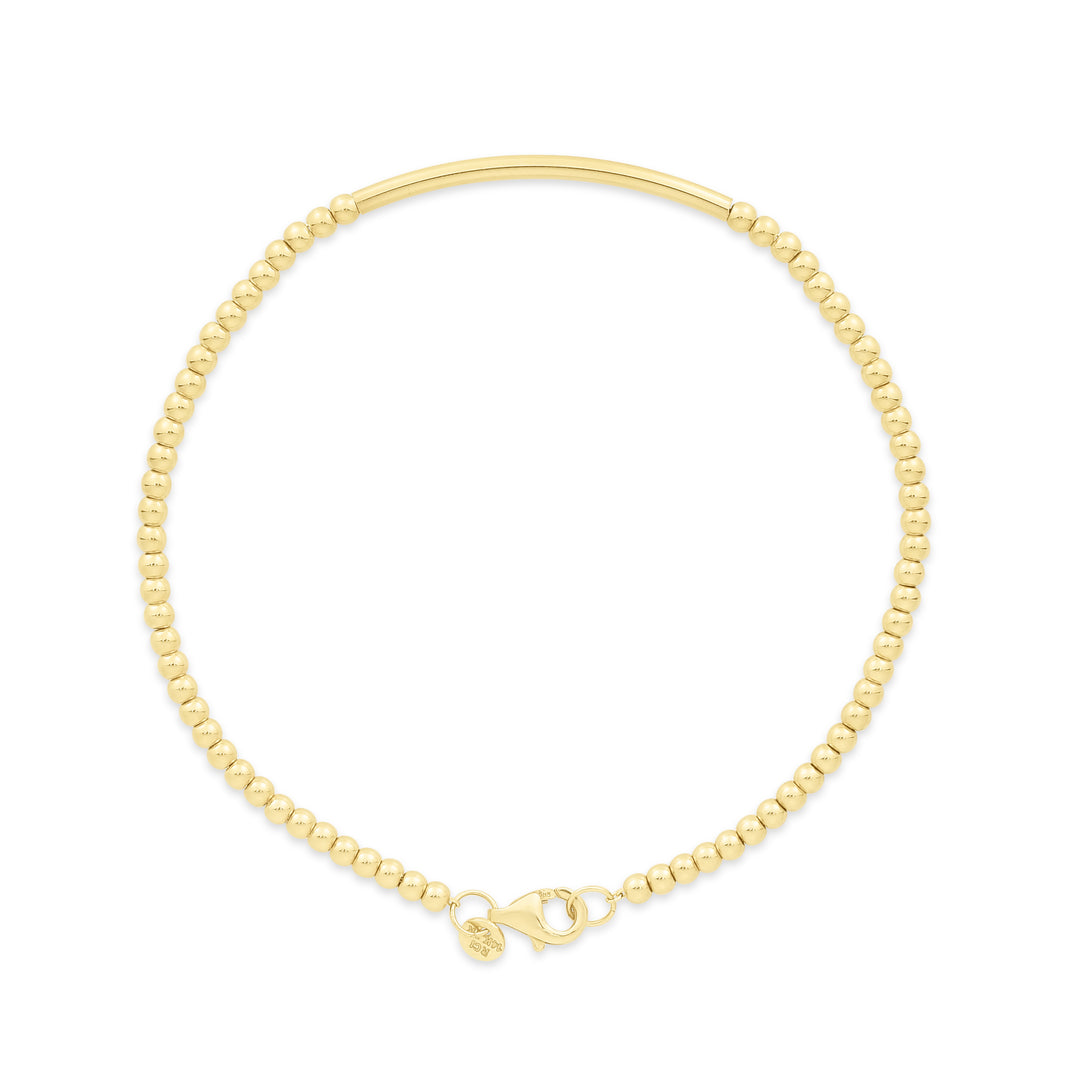 Pulsera con Barra de Cuentas en Oro Amarillo de 14k