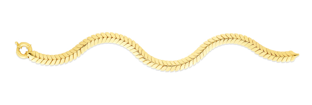 Pulsera de Eslabones de Chevrón de 6 mm en Oro Amarillo de 14k