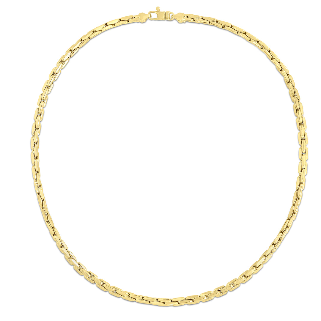 Pulsera de Eslabones de Cable Comprimido de Oro Amarillo de 14k