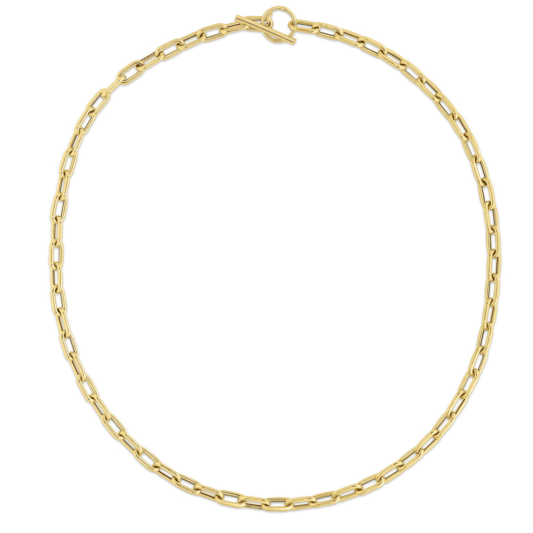 Pulsera de Eslabones de Palanca con Clip de Oro Amarillo de 14k