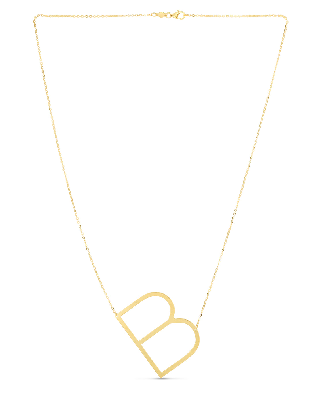 Collar con inicial B grande de oro de 14 quilates