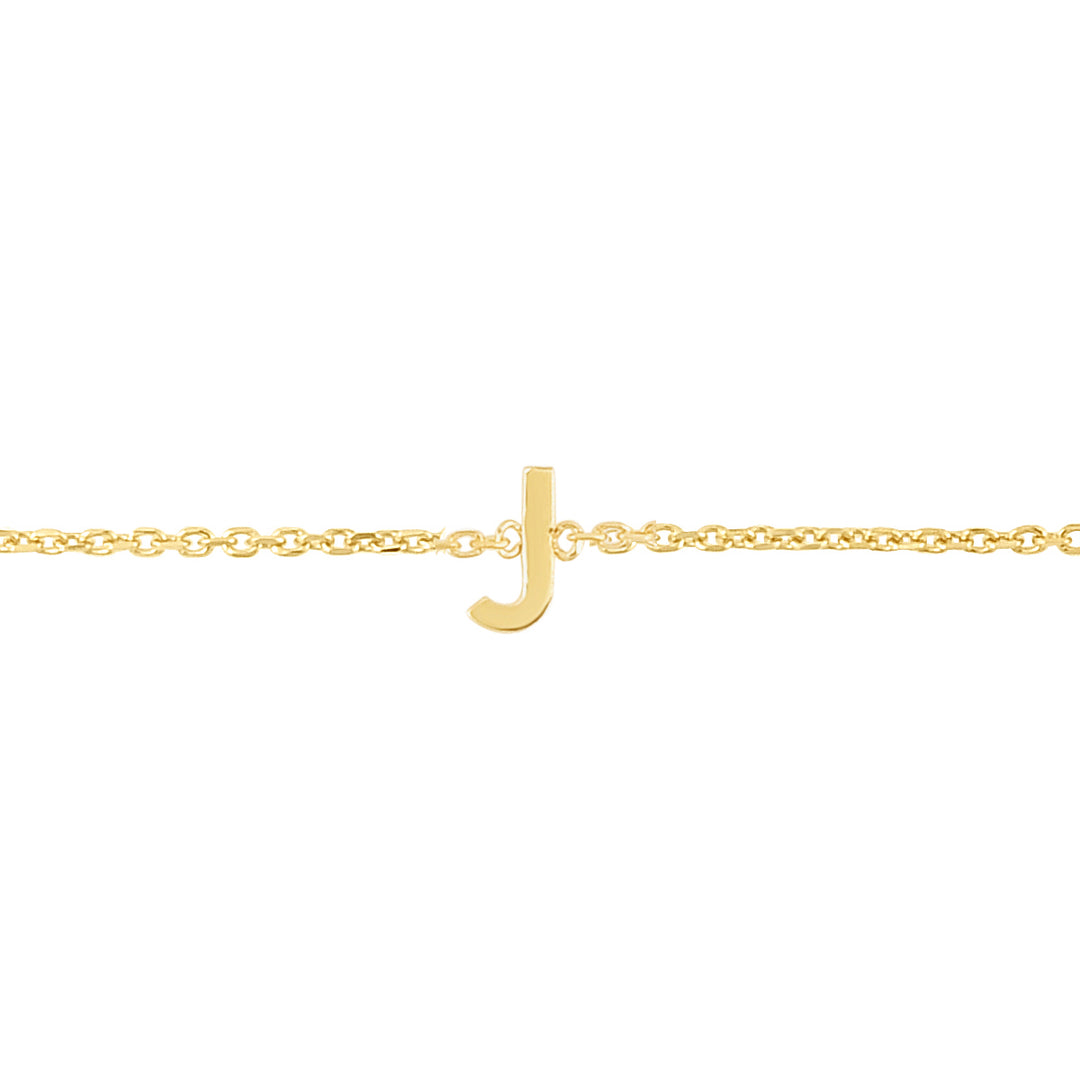 Brazalete con Inicial J Mini en Oro Amarillo de 14k