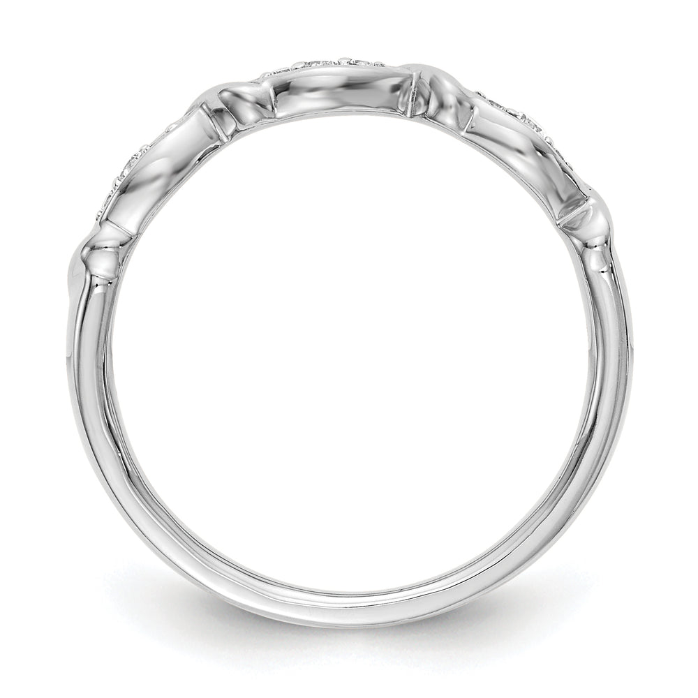 Alianza de Boda con Diamantes de 1/15 qt en Oro Blanco de 14k