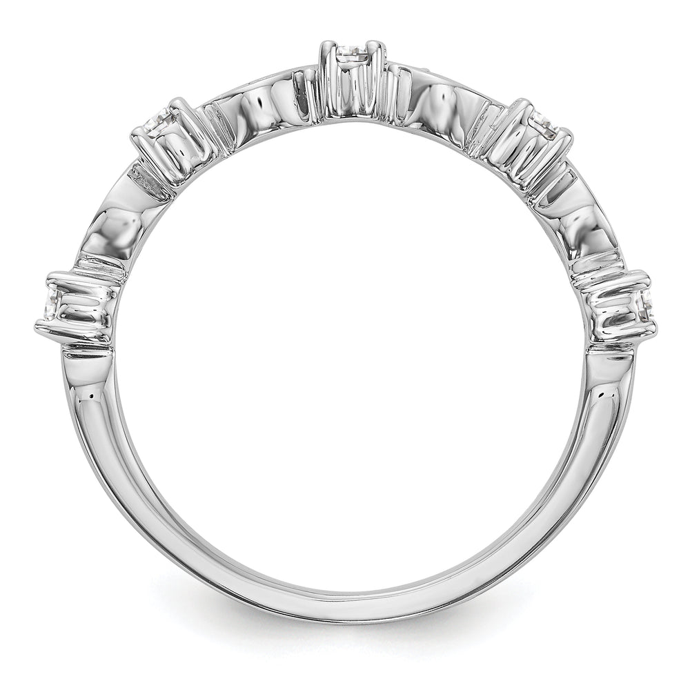 Alianza de Boda con Diamantes de 1/4qt en Oro Blanco de 14k