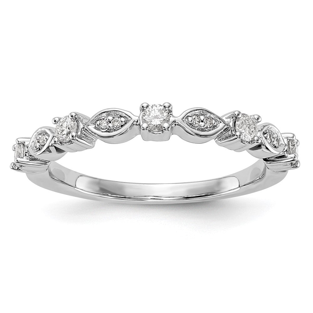 Alianza de Boda con Diamantes de 1/4qt en Oro Blanco de 14k