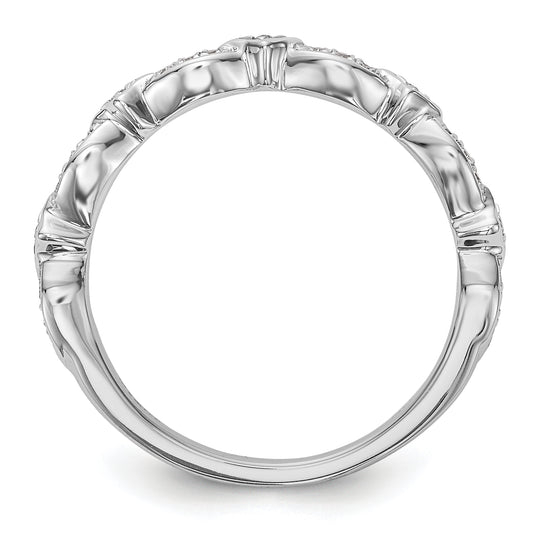 Alianza de Boda con Diamantes en Oro Blanco de 14k