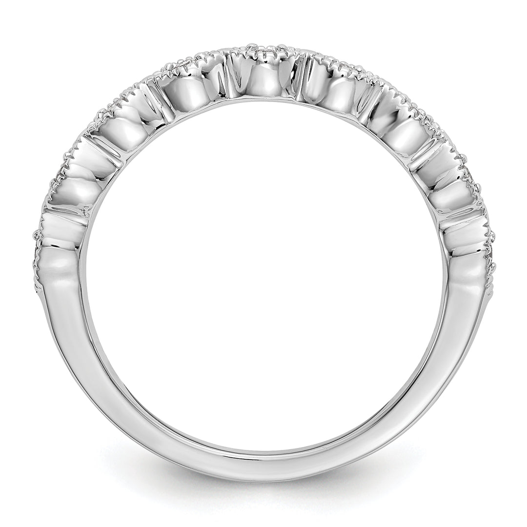 Alianza de Boda con Diamantes de 1/10 qt en Oro Blanco de 14k