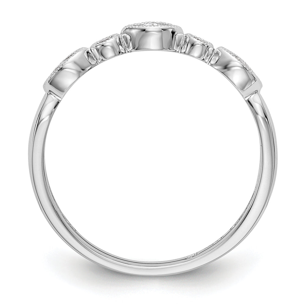 Alianza de Boda con Diamantes de 1/8 qt en Oro Blanco de 14k