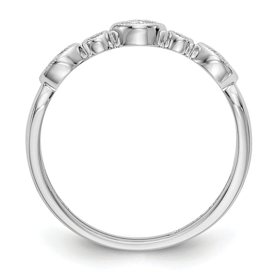 Alianza de Boda con Diamantes de 1/8 qt en Oro Blanco de 14k