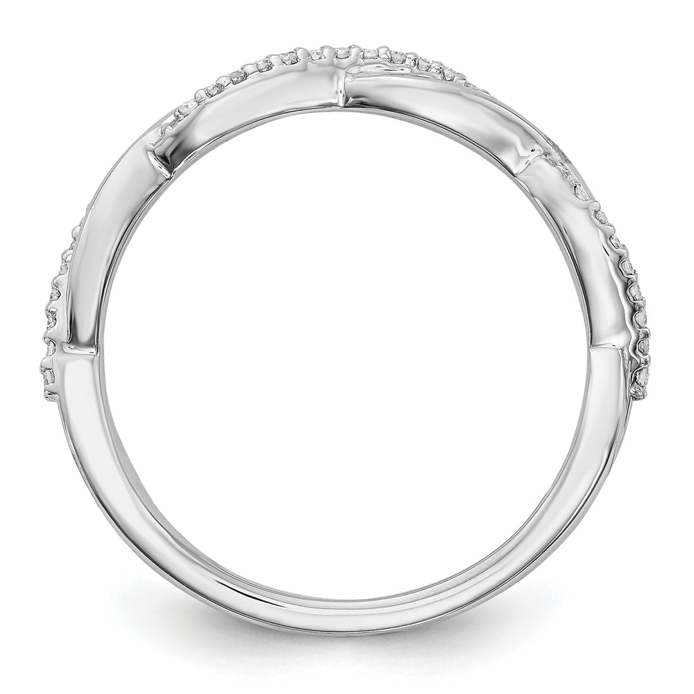 Alianza de Boda con Diamantes de 1/8 qt en Oro Blanco de 14k