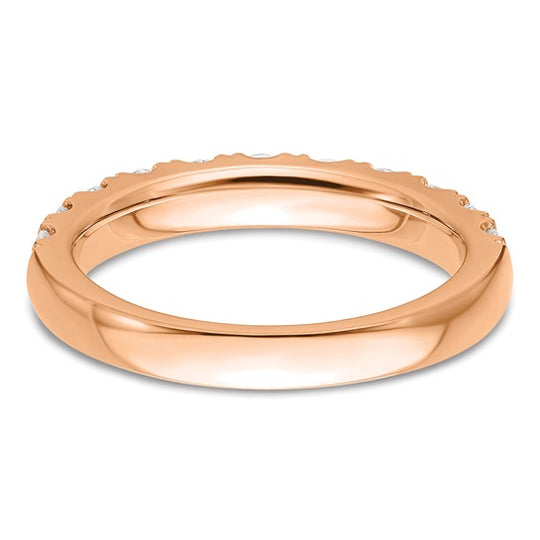 Anillo de Boda en Oro Rosa de 14K con 1 Quilate de Diamantes Cultivados en Laboratorio VS/SI FGH