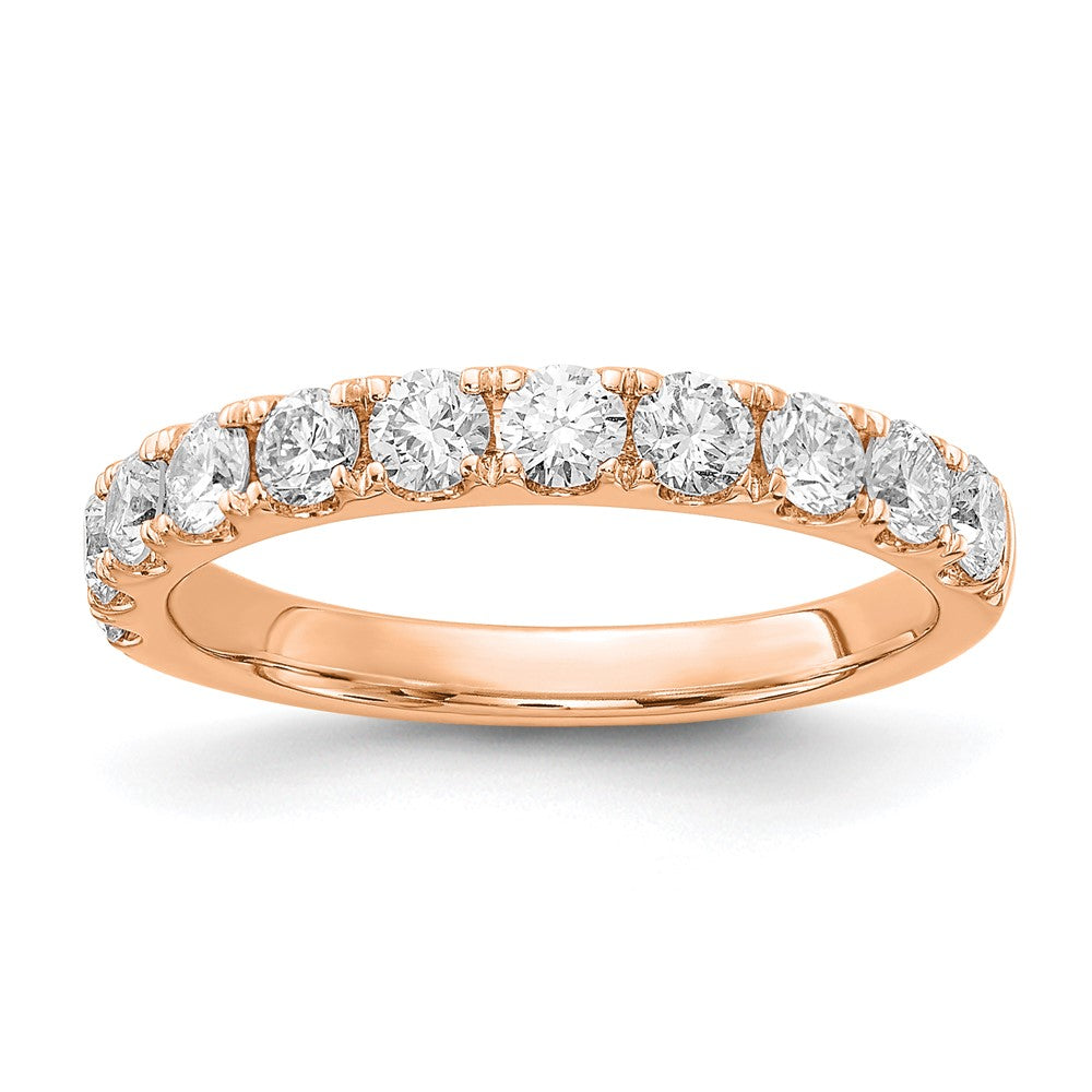 Anillo de Boda en Oro Rosa de 14K con 1 Quilate de Diamantes Cultivados en Laboratorio VS/SI FGH