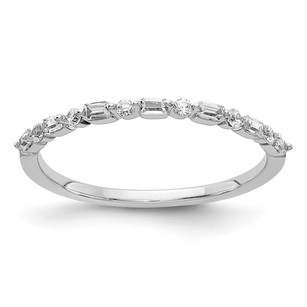 Banda de Diamantes Elegantes en Oro Blanco de 14k