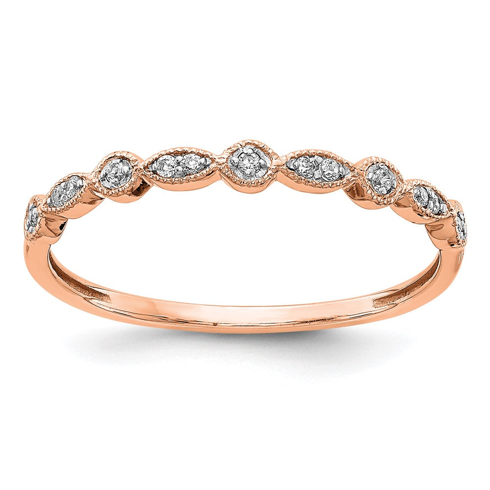 Alianza Elegante con Diamantes en Oro Rosa de 14k