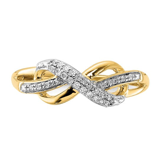 Anillo de Diamante con Símbolo Infinito en Oro Amarillo de 14k