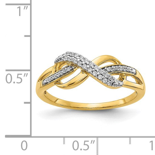 Anillo de Diamante con Símbolo Infinito en Oro Amarillo de 14k