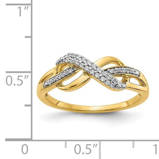 Anillo de Diamante con Símbolo Infinito en Oro Amarillo de 14k