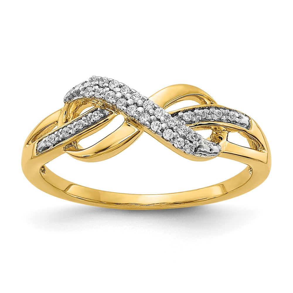 Anillo de Diamante con Símbolo Infinito en Oro Amarillo de 14k