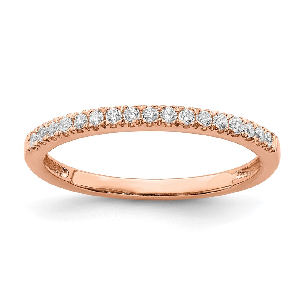 Alianza de Bodas con Diamantes en Oro Rosa de 14k