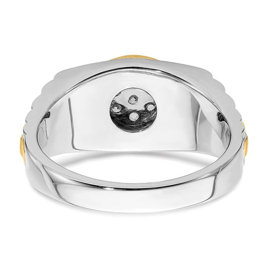 Anillo para Hombre de 10k Bicolor con Diamante Cultivado en Laboratorio de 1/3 Quilate VS/SI+ G+