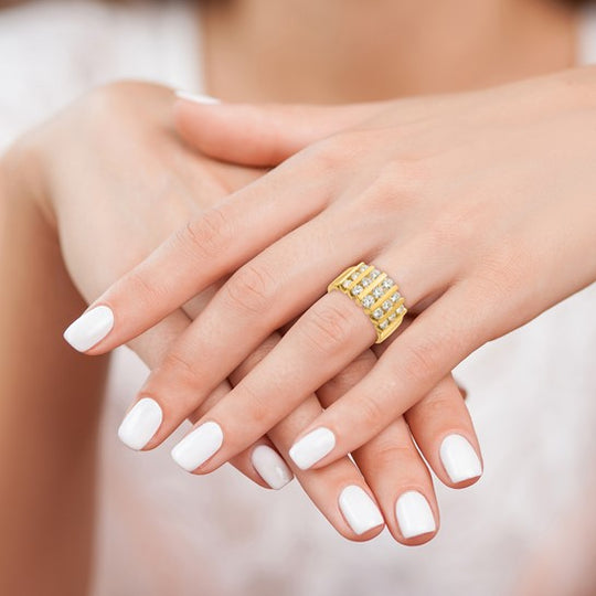 Anillo de Banda Completa con Diamantes Cultivados en Laboratorio de 1 1/2 Quilates en Oro Amarillo de 14k