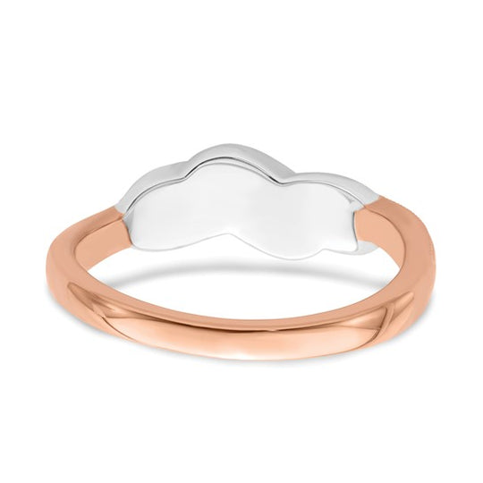 Anillo de Diamantes en Oro Bicolor Blanco y Rosa de 14k Pulido y Elegante