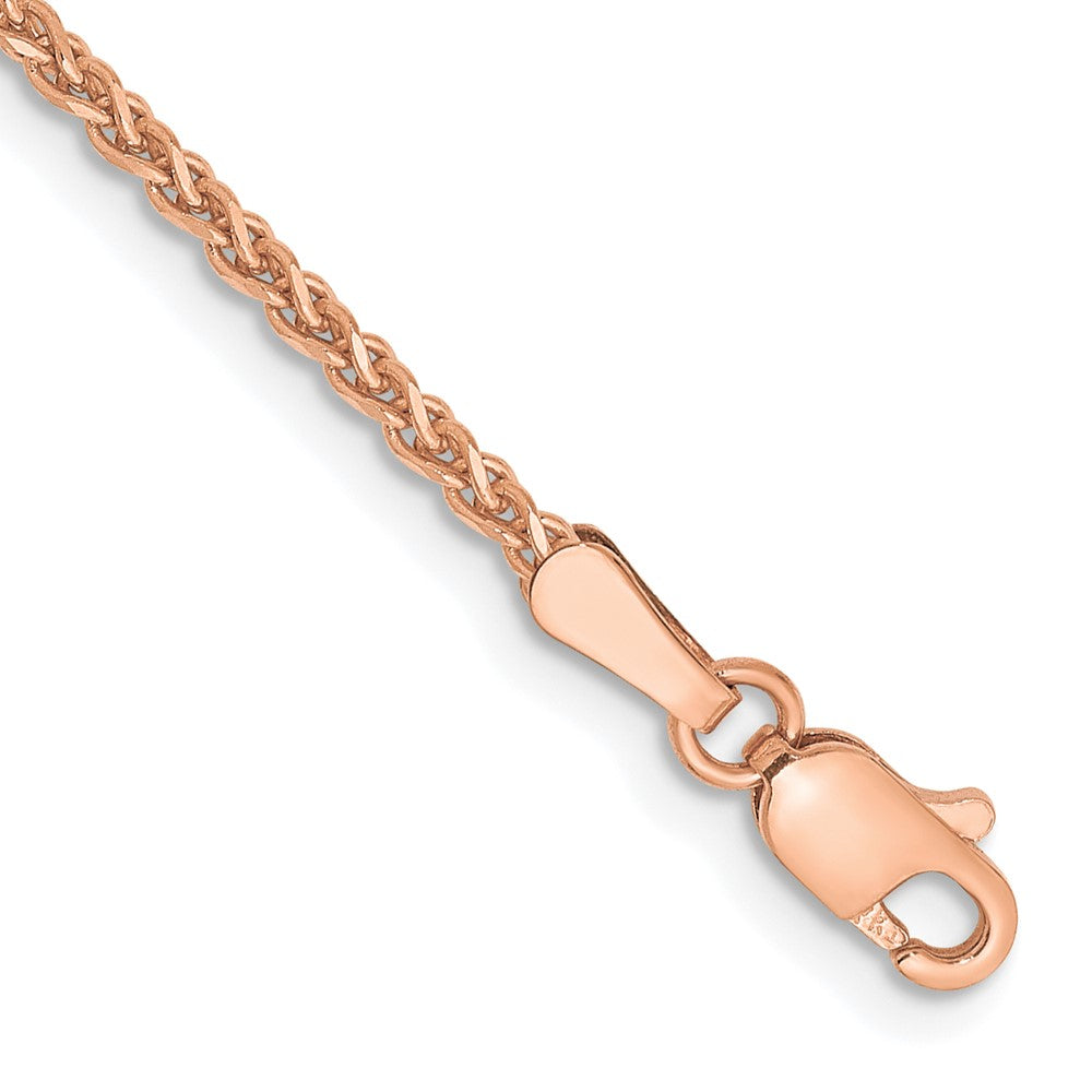 Pulsera 14K Oro Rosa 7 pulgadas 1.7mm Spiga Cortado a Diamante con Cierre de Langosta