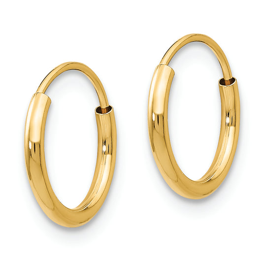 Aretes Tipo Argolla sin Fin Madi K en Oro de 14k