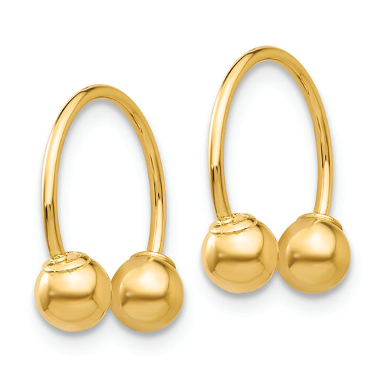 Aretes de Aro Abierto con Cuentas Madi K de Oro Amarillo de 14K