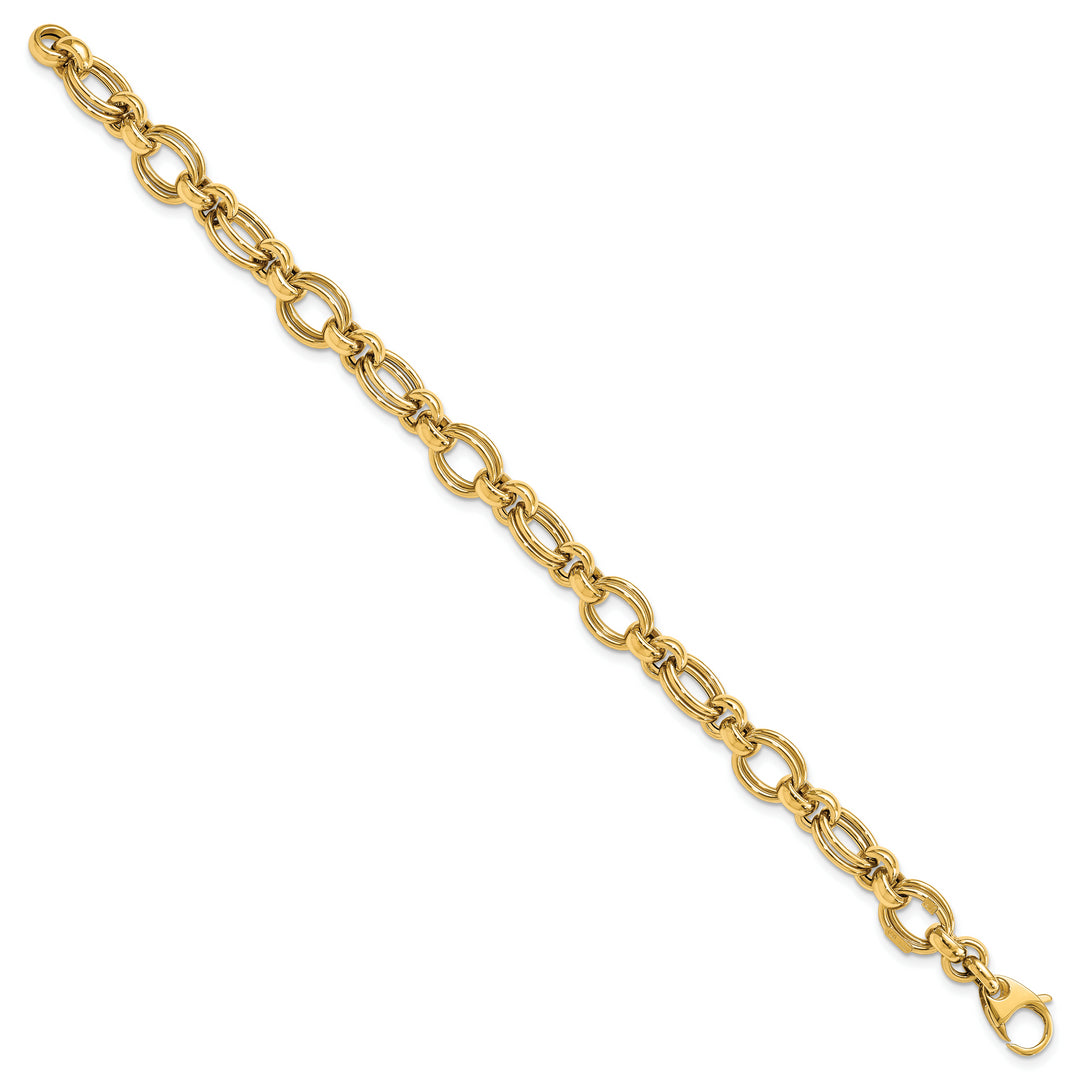 Pulsera de eslabones elegantes pulida de 14k