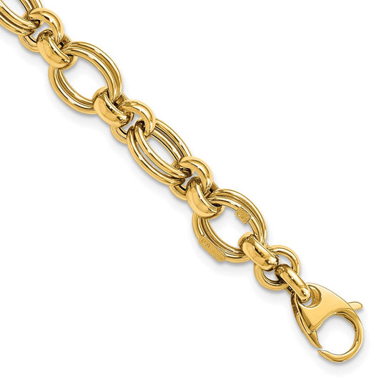 Pulsera de eslabones elegantes pulida de 14k