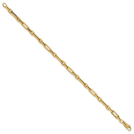 Pulsera 14K de Oro Pulido con Eslabones Elegantes