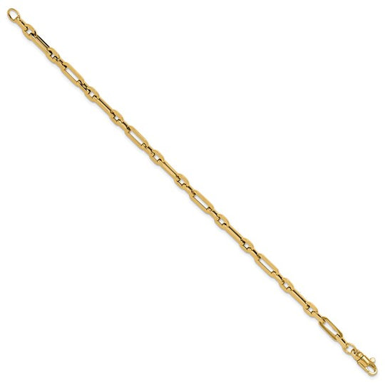 Pulsera 14K de Oro Pulido con Eslabones Elegantes