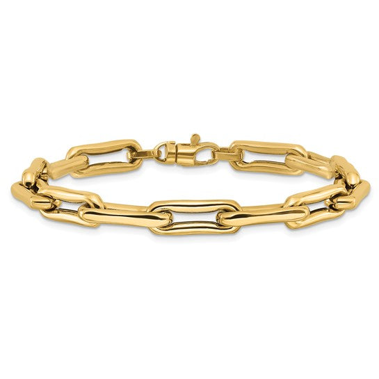 Pulsera 14K Pulido con Enlace Fancy