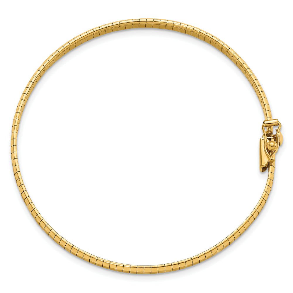 Brazalete Omega D/C Satinado y Pulido en Oro Amarillo de 14k