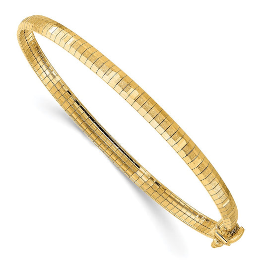 Brazalete Omega D/C Satinado y Pulido en Oro Amarillo de 14k