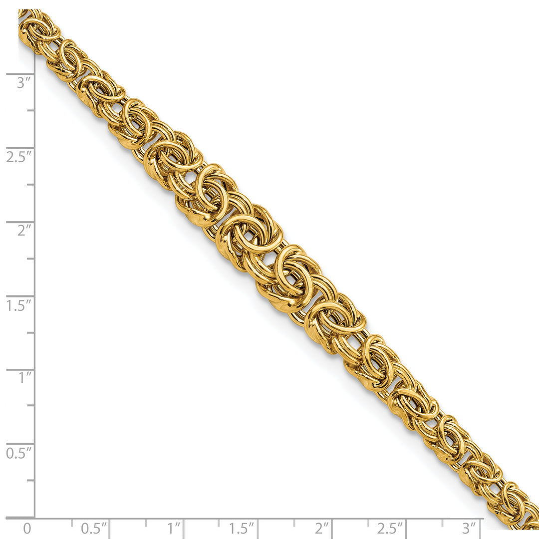 Pulsera bizantina graduada de 14k