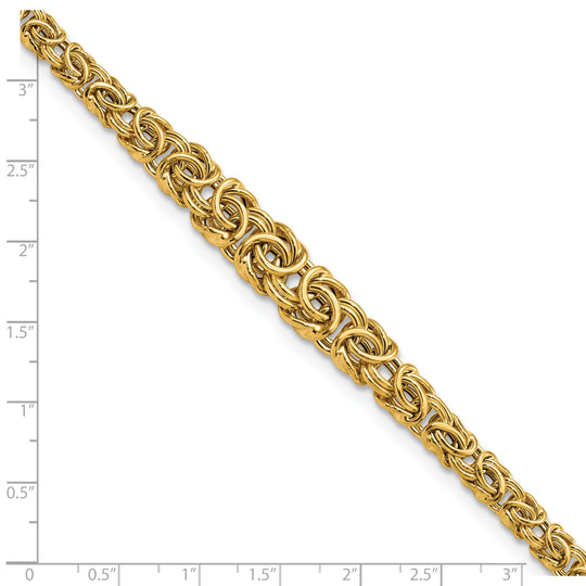 Pulsera bizantina graduada de 14k