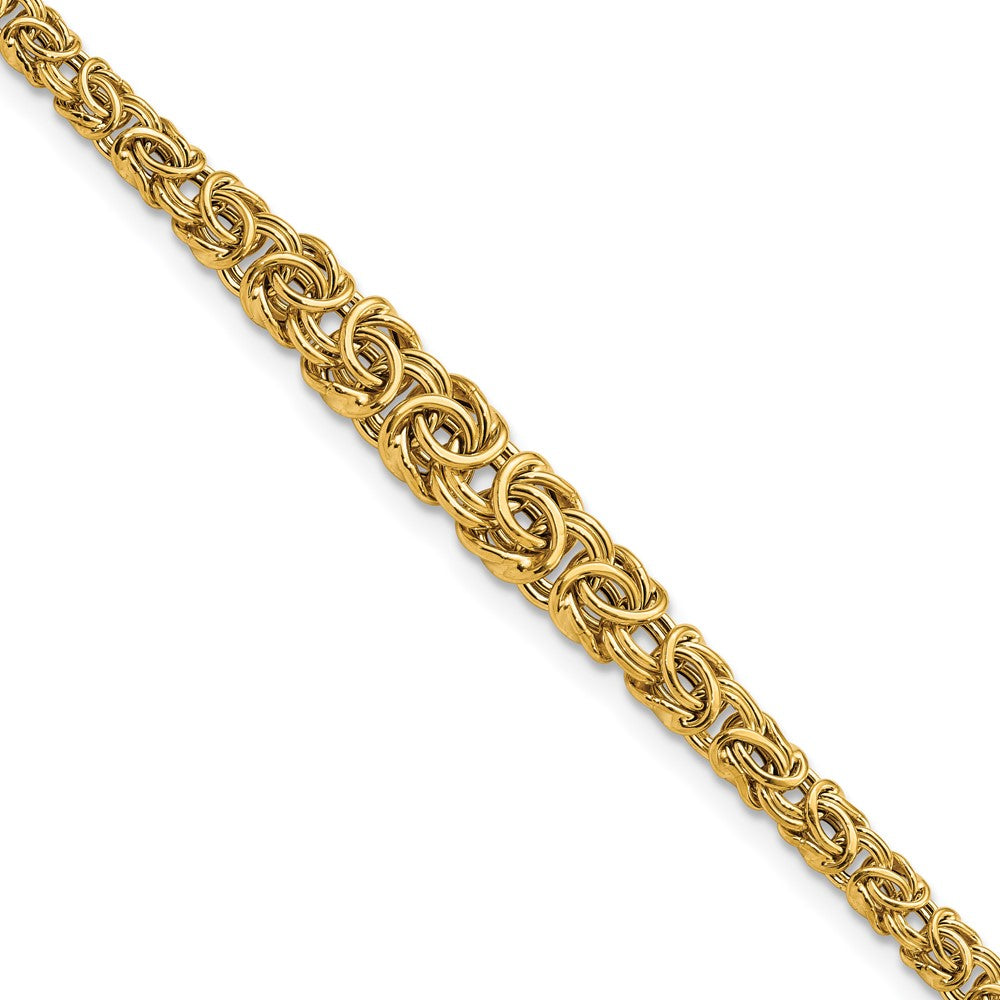 Pulsera bizantina graduada de 14k