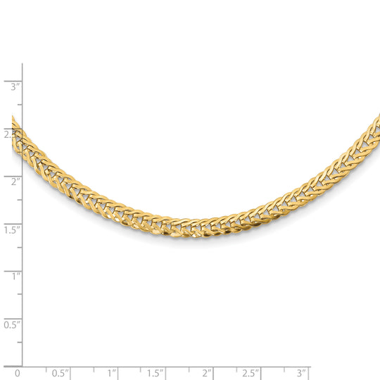 Collar de Eslabones Fantasía Pulido en Oro Amarillo de 14K - 17 Pulgadas