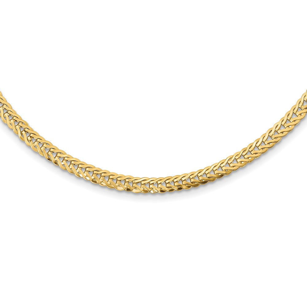 Collar de Eslabones Fantasía Pulido en Oro Amarillo de 14K - 17 Pulgadas