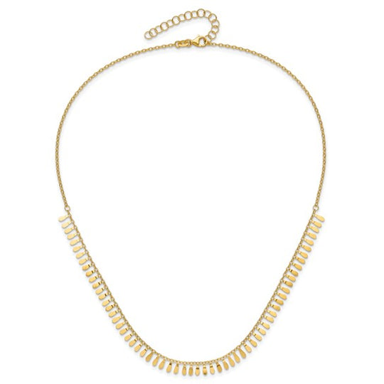 Collar de 14K Oro Amarillo Pulido con Extensión de 2 Pulgadas