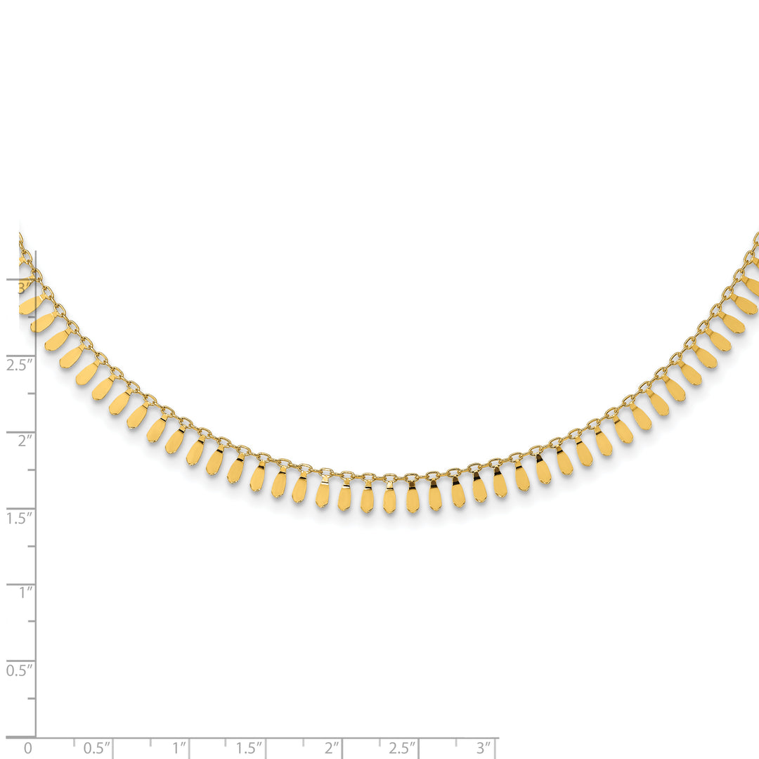 Collar de 14K Oro Amarillo Pulido con Extensión de 2 Pulgadas