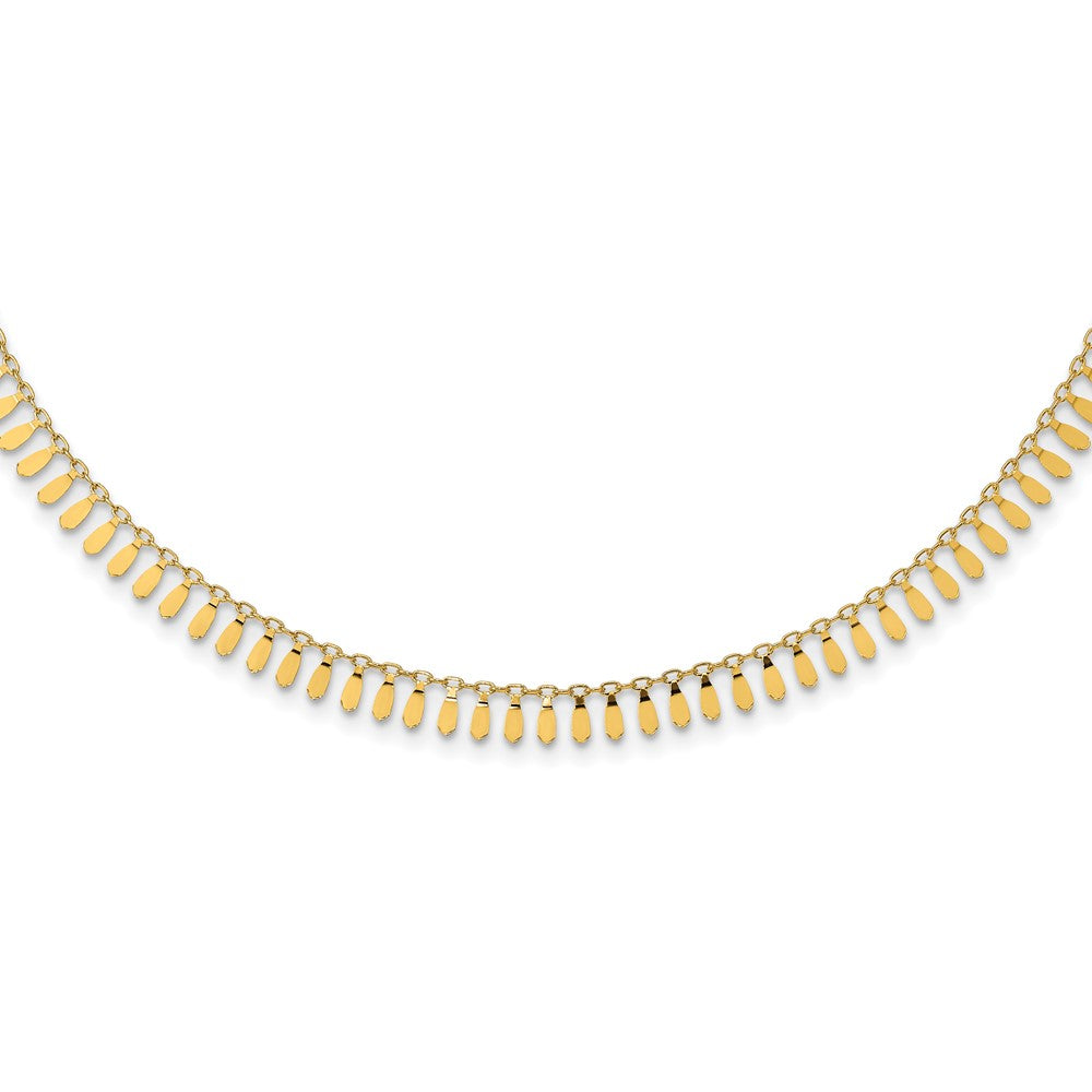 Collar de 14K Oro Amarillo Pulido con Extensión de 2 Pulgadas