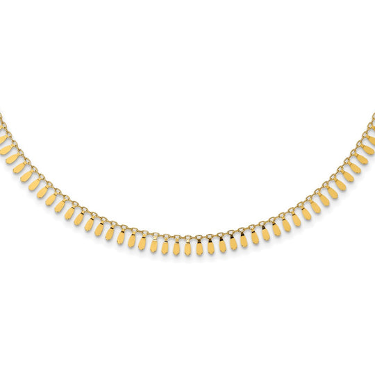 Collar de 14K Oro Amarillo Pulido con Extensión de 2 Pulgadas